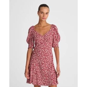 Madewell Puff-Sleeve Mini Dress in Floral Size 00